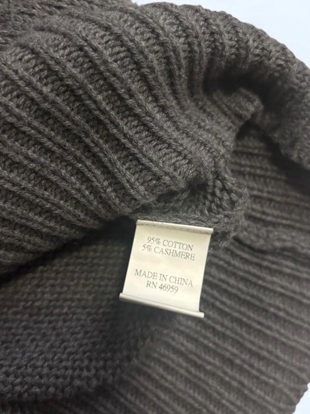 NSF Small Elsie Drop Shoulder Sweater Cotton Cashmere Blend Fitted Boxy Grey - Picture 5 of 5